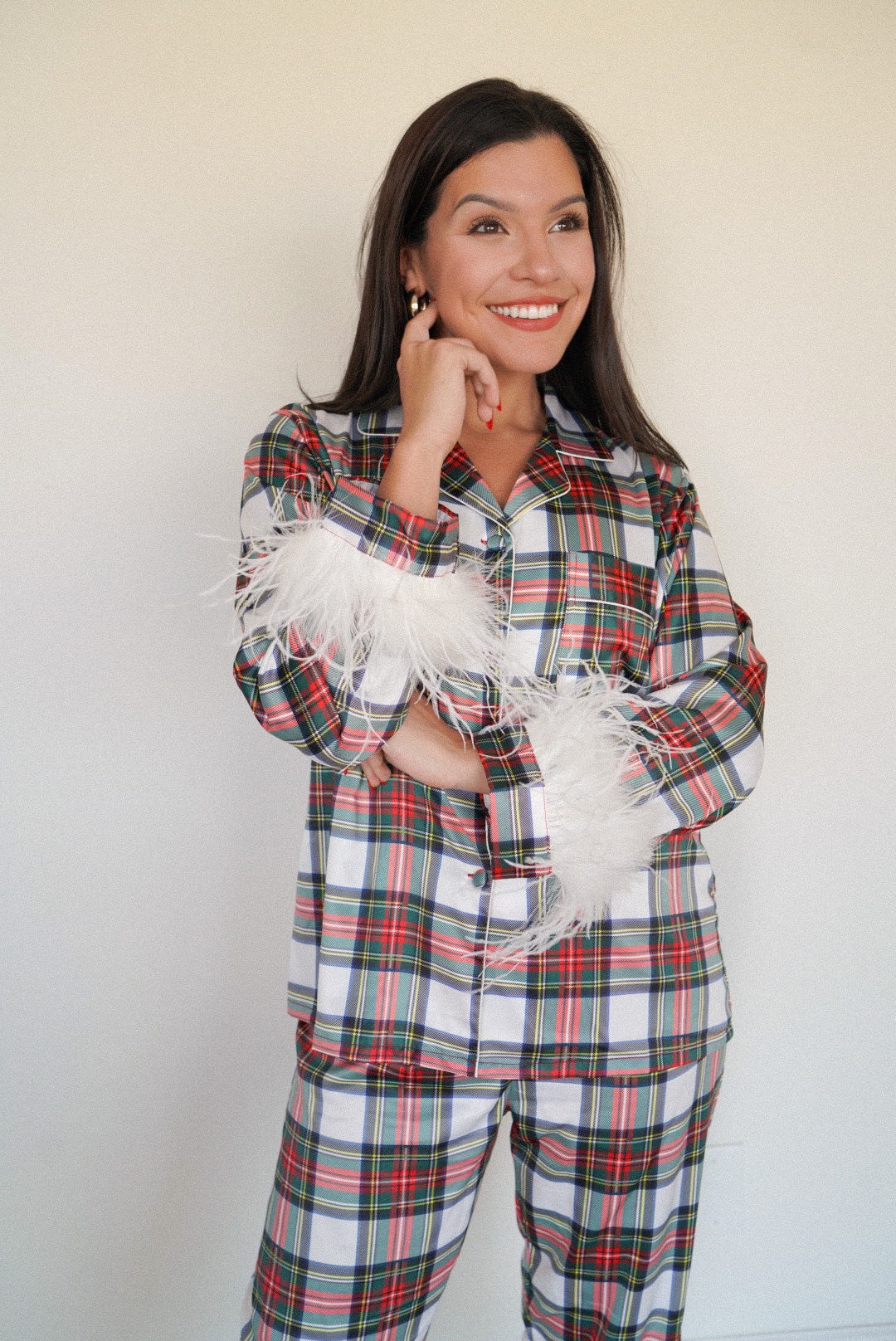 Holiday White Plaid