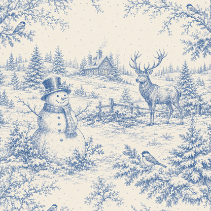 Frost Blue Toile