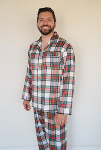 Men's White Holiday Plaid