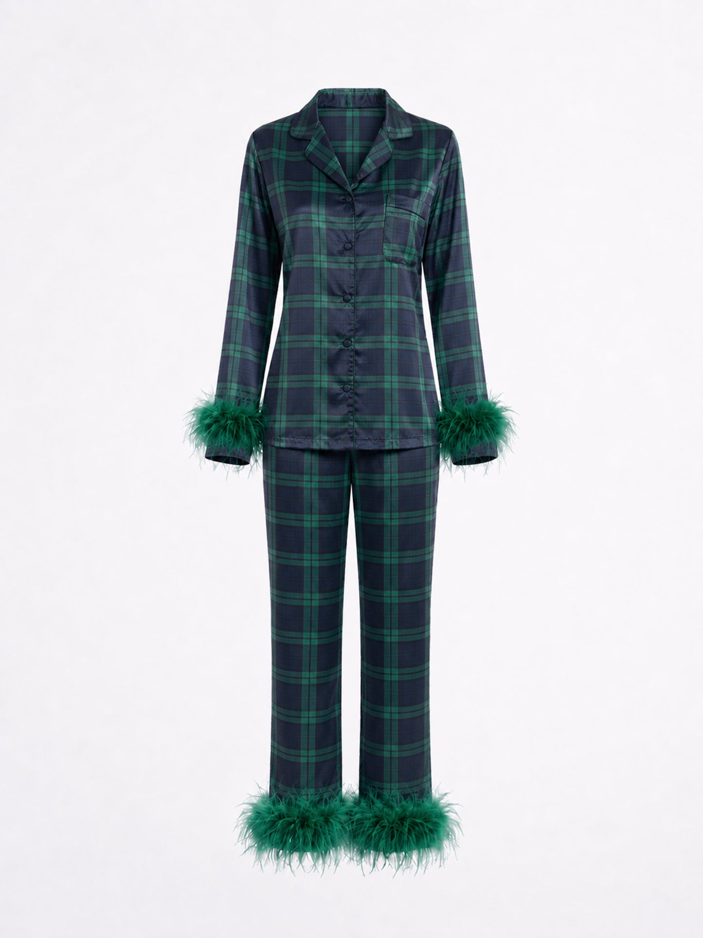 Navy Green Plaid