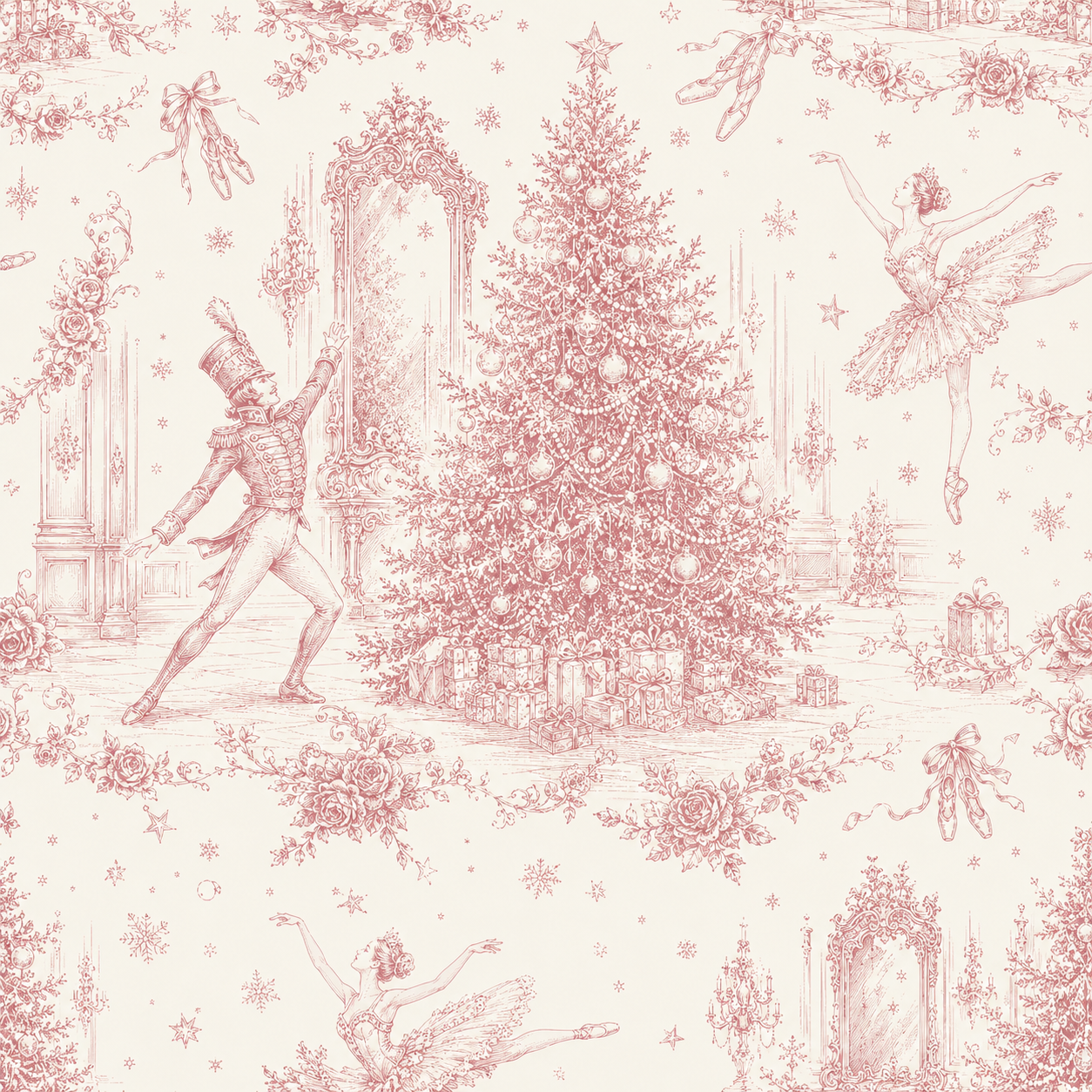 Sugarplum Pink Toile