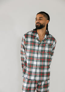 Men's White Holiday Plaid