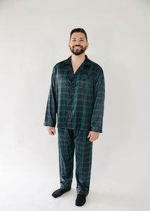Men's Navy Green Plaid