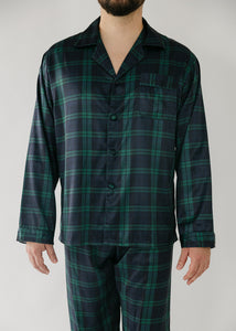 Men's Navy Green Plaid