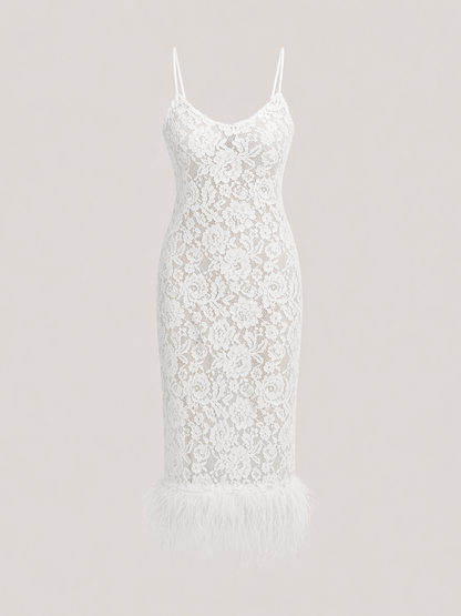 Lace Whispers Dress in Cloud