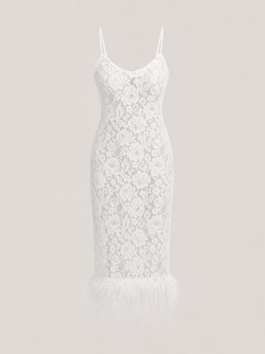 Lace Whispers Dress in Cloud